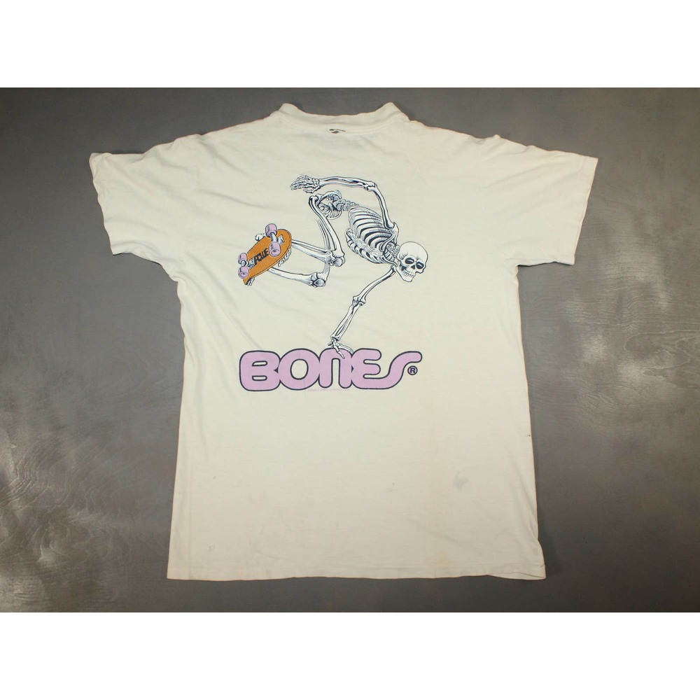 Vintage Bones Brigade Powell Peralta 80s Skeleton Single Stitch T-Shirt Medium